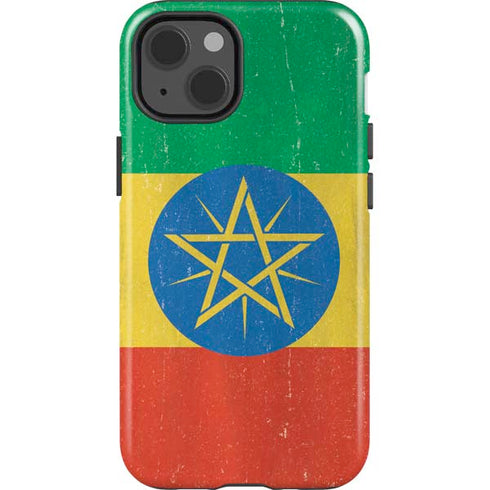 Ethiopia Flag Distressed iPhone 15 Impact Case